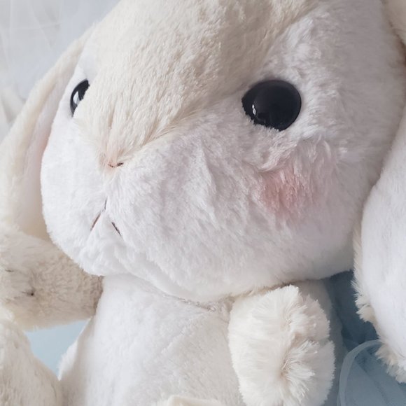 Pote Usa Loppy - Premium Ribbon XL Rabbit Plushie (Beige) - Picture 3 of 4